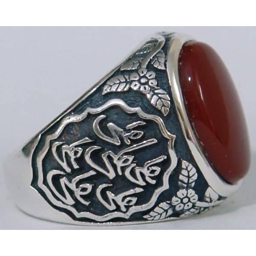 Iran Islam Shia Imam Ali Name on Rings Sides with Natural Agate Aqeeq Aqiq Sterling Silver 925 Ring Iran Islam Shia Imam Ali Name on Rings Sides with Natural Agate Aqeeq Aqiq Sterling Silver 925 Ring