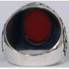 Iran Islam Shia Imam Ali Name on Rings Sides with Natural Agate Aqeeq Aqiq Sterling Silver 925 Ring