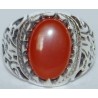 Iran Islamic Hadith Imam "Ali Stands with Truth" on Both Ring Sides Natural Agate Sterling Silver 925 Ring