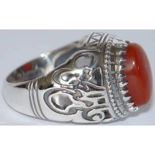 Iran Islamic Hadith Imam "Ali Stands with Truth" on Both Ring Sides Natural Agate Sterling Silver 925 Ring Iran Islamic Hadith Imam "Ali Stands with Truth" on Both Ring Sides Natural Agate Sterling Silver 925 Ring