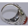 Iran Islamic Hadith Imam "Ali Stands with Truth" on Both Ring Sides Natural Agate Sterling Silver 925 Ring