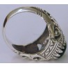 Iran Islamic Hadith Imam "Ali Stands with Truth" on Both Ring Sides Natural Chrysoprase Green Agate Sterling Silver 925 Ring