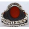 Iran Islam Shia Imam ALI Name on Rings Sides with Natural Agate Aqeeq Aqiq Sterling Silver 925 Ring