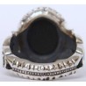 Iran Islam Shia Imam ALI Name on Rings Sides with Natural Onyx Black Agate Aqeeq Sterling Silver 925 Ring