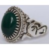 Iran Islam Shia Imam ALI Name on Rings Sides with Natural Chrysoprase Green Agate Aqeeq Sterling Silver 925 Ring