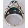 Iran Islamic Hadith Imam "Ali Stands with Truth" on Both Ring Sides Natural Chrysoprase Green Agate Sterling Silver 925 Ring