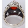 Iran Islamic Hadith Imam "Ali Stands with Truth" on Both Ring Sides Natural Agate Sterling Silver 925 Ring