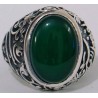 Iran Islam Shia Ahlul-Bayt  Imam Husain & Abul-Fazl Al-Abbas Natural Chrysoprase Green Agate Aqeeq Sterling Silver 925 Ring