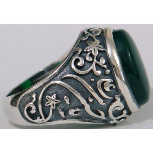 Iran Islam Shia Ahlul-Bayt Imam Husain & Abul-Fazl Al-Abbas Natural Chrysoprase Green Agate Aqeeq Sterling Silver 925 Ring Iran Islam Shia Ahlul-Bayt Imam Husain & Abul-Fazl Al-Abbas Natural Chrysoprase Green Agate Aqeeq Sterling Silver 925 Ring