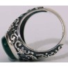 Iran Islam Shia Ahlul-Bayt  Imam Husain & Abul-Fazl Al-Abbas Natural Chrysoprase Green Agate Aqeeq Sterling Silver 925 Ring