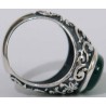 Iran Islam Shia Ahlul-Bayt  Imam Husain & Abul-Fazl Al-Abbas Natural Chrysoprase Green Agate Aqeeq Sterling Silver 925 Ring
