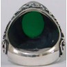 Iran Islam Shia Ahlul-Bayt  Imam Husain & Abul-Fazl Al-Abbas Natural Chrysoprase Green Agate Aqeeq Sterling Silver 925 Ring