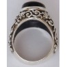 Iran Islam Shia Karbala Ahlul-Bayt  Imam Husain & Abul-Fazl Al-Abbas Natural Onyx Black Agate Aqeeq Sterling Silver 925 Ring