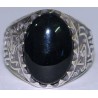 Iran Islam Shia Fatimah Al-Zahra Natural Onyx Black Agate Aqeeq Sterling Silver 925 Ring