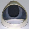 Iran Islam Shia Fatimah Al-Zahra Natural Onyx Black Agate Aqeeq Sterling Silver 925 Ring