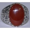 Iran Islam Shia Ahlul-Bayt Fatimah Al-Zahra Natural Agate Aqeeq Sterling Silver 925 Ring