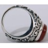 Iran Islam Shia Karbala Ahlul-Bayt  Imam Husain & Abul-Fazl Al-Abbas Alamdar Natural Agate Aqeeq Sterling Silver 925 Ring
