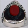 Iran Islam Shia Karbala Ahlul-Bayt  Imam Husain & Abul-Fazl Al-Abbas Alamdar Natural Agate Aqeeq Sterling Silver 925 Ring
