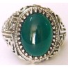 Iran Islam Shia 8th Imam Ali Reza Son of Imam Musa Al-Kazim Natural Chrysoprase Green Agate Aqeeq Sterling Silver 925 Ring