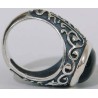 Iran Islam Shia 8th Imam Ali Reza Son of Imam Musa Al-Kazim Natural Onyx Black Agate Aqeeq Sterling Silver 925 Ring