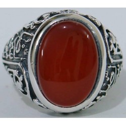 Iran Islam Shia 8th Imam Ali Reza Son of Imam Musa Al-Kazim Natural Agate Aqeeq Akeek Aqiq Sterling Silver 925 Ring