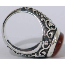 Iran Islam Shia 8th Imam Ali Reza Son of Imam Musa Al-Kazim Natural Agate Aqeeq Akeek Aqiq Sterling Silver 925 Ring
