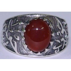 Iran Islam Shia Fatimah Az-Zahra Paradisiacal Human Being Ya Hawrau Insiya Natural Agate Sterling Silver 925 Ring