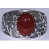 Iran Islam Shia Fatimah Az-Zahra Paradisiacal Human Being Ya Hawrau Insiya Natural Agate Sterling Silver 925 Ring