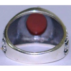 Iran Islam Shia Fatimah Az-Zahra Paradisiacal Human Being Ya Hawrau Insiya Natural Agate Sterling Silver 925 Ring
