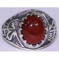 Iran Islam Shia Fatimah Az-Zahra Ya Zakiyah Pure & Free Woman from all Sins Natural Agate Sterling Silver 925 Ring