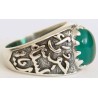 Iran Islam Shia Fatimah Az-Zahra Paradisiacal Human Being Ya Hawrau Insiya Chrysoprase Green Agate Sterling Silver 925 Ring