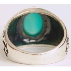 Iran Islam Shia Fatimah Az-Zahra Paradisiacal Human Being Ya Hawrau Insiya Chrysoprase Green Agate Sterling Silver 925 Ring