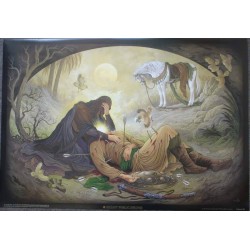 Islam Shia Hazrat Zeynab on Martyred Imam Husain's Body in Karbala Poster