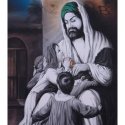 Iran Islam Shia Imam Ali Father of Orphans Hugging them & Giving them Food Poster