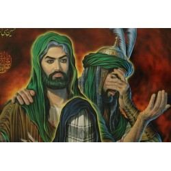 Iran Islam Shia Imam Husain Imam Abbas Bibi Zeynab Holding 6 Month Infant Martyred Ali Al-Asghar Poster