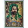 Iran Islam Shia Partial Gold Print Poster Depicting 3rd Martyred Shia Imam Husain A.S. above His Holy Shrine in Karbala