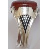 Nizari Shia Ismaili Mowlana Aga Khan IV Ya Mowlana Al-Hazar wal-Maujood Shah Karim Al-Hussaini Engraved on Agate Silver 950 Ring
