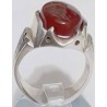 Nizari Shia Ismaili Mowlana Aga Khan IV Ya Mowlana Al-Hazar wal-Maujood Shah Karim Al-Hussaini Engraved on Agate Silver 950 Ring