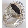 Iran Islam Shia Quranic Ayat Al-Kursy Engraved on Onyx Black Agate on Handmade Silver 950 Ring