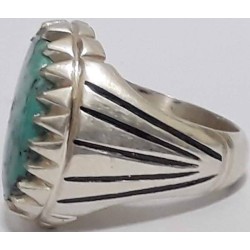 Iran Persian Natural Neyshabur Firoozeh Shajar Turquoise Handmade Sterling Silver 925 Ring