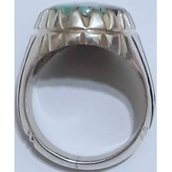 Iran Persian Natural Neyshabur Firoozeh Shajar Turquoise Handmade Sterling Silver 925 Ring