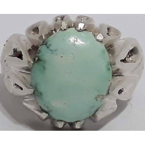 Iran Persian Natural Neyshabur Firoozeh Shajar Turquoise Handmade Sterling Silver 925 Ring Iran Persian Natural Neyshabur Firoozeh Shajar Turquoise Handmade Sterling Silver 925 Ring