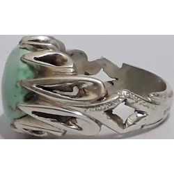 Iran Persian Natural Neyshabur Firoozeh Shajar Turquoise Handmade Sterling Silver 925 Ring