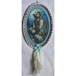 Iran Islam Shia Hazrat Abolfazl on River Forat Portrait surrounded with Ayat Al-Kursy Beautiful Wall Hanging