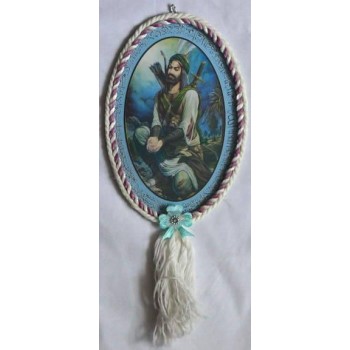 Iran Islam Shia Hazrat Abolfazl on River Forat Portrait surrounded with Ayat Al-Kursy Beautiful Wall Hanging