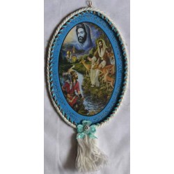 Iran Islam Shia Imam Reza placing Himself as Surety for a Deer Portrait surrounded with Ayat Al-Kursy Beautiful Wall Hanging