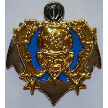 Iran Military Navy Special Forces 3rd Class (3 Star) Deep Sea Diving Diver & combat swimmer Scuba Metal Badge  - New Type  I
