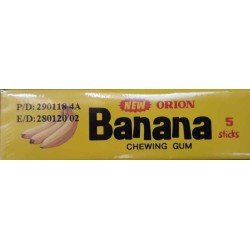 South Korean Orion Chewing Gum Banana Flavour Box of 20 packs x 5 pcs