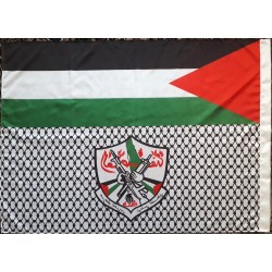 Palestine Al-'Asifah Mainstream Armed Wing of Fatah w/ al-Kufy Design Military Group Flag | [Middle East Collectibles]
