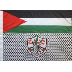 Palestine Al-'Asifah Mainstream Armed Wing of Fatah w/ al-Kufy Design Military Group Flag | [Middle East Collectibles]